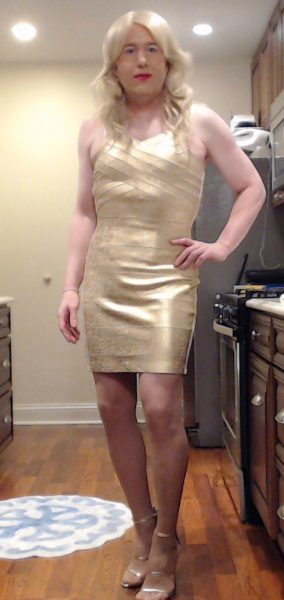 Gold bandage dress